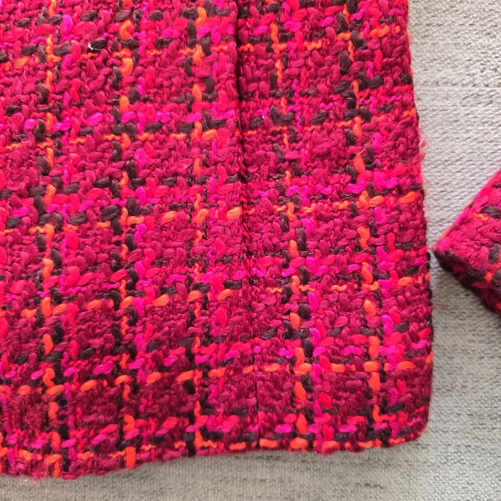 Talbots Red & Pink Tweed Cropped Peacoat Jacket Sz 10P - Picture 3 of 12